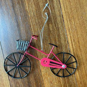 NEW Classic Red Farmhouse style Christmas bicycle ornament